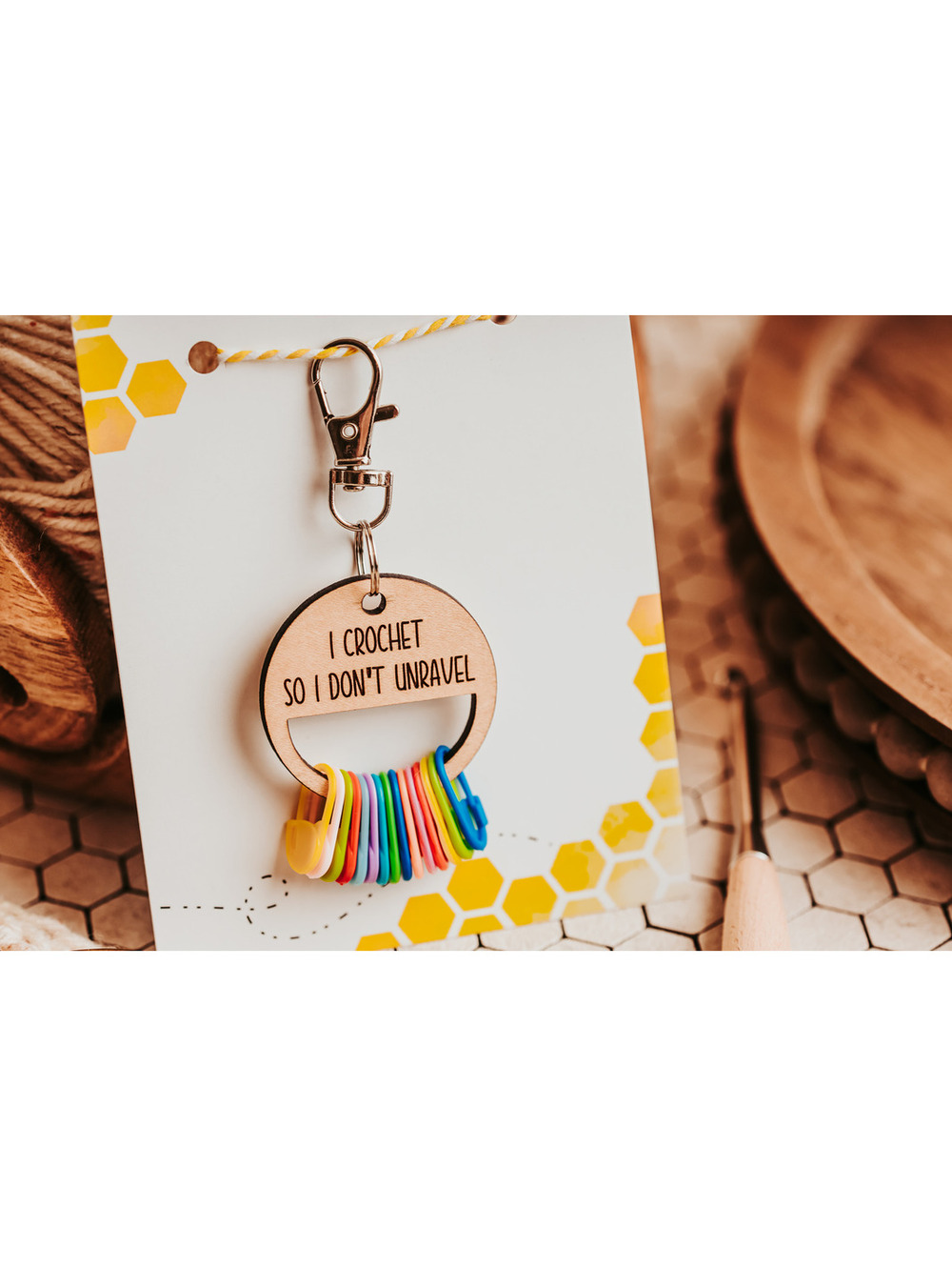 Customizable Stitch Marker Holder Keychain - Yarn Notions